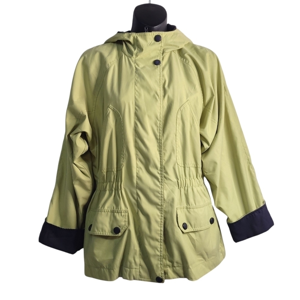 London Fog Women's Green Hooded Jacket Coat Sz Medium 10-12
